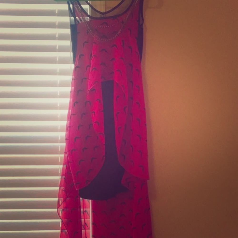 Cute Mustache Themed Asymmetrical Dress